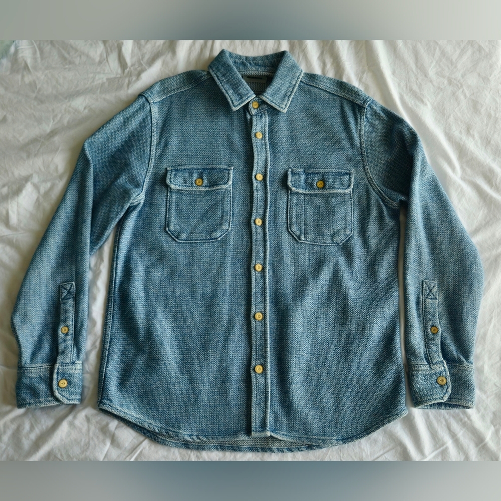 Taylor Stitch The Division Shirt In Washed Indigo Size 40